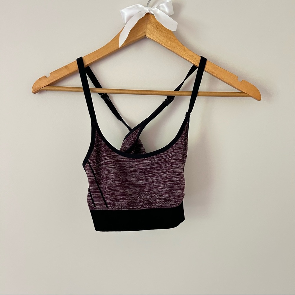 Under Armour Purple Heather and Black Strappy Sports Athletic Bra